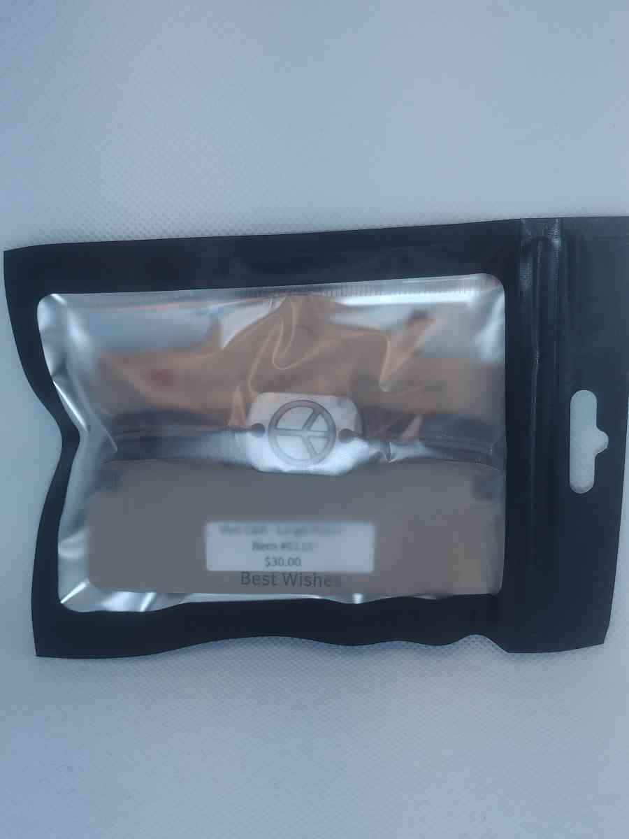 Brown Peace Leather Bracelet VCB - Roanoke, Virginia - FleaMarketBay