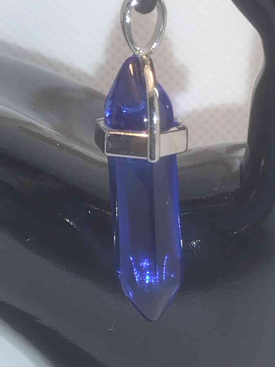 Sapphire Blue Glass Pendant Necklace - Roanoke, Virginia - FleaMarketBay