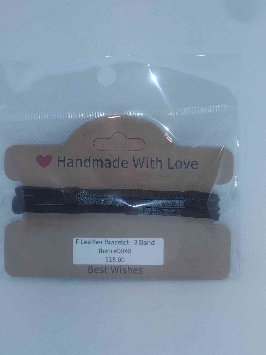 Faux Leather Bracelet 3 Band brown - Roanoke, Virginia - FleaMarketBay