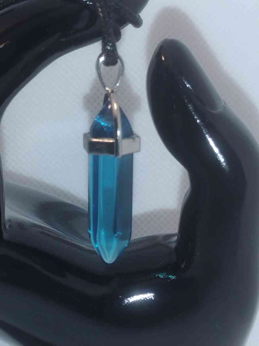 Blue Topaz Glass Pendant Necklace - Roanoke, Virginia - FleaMarketBay