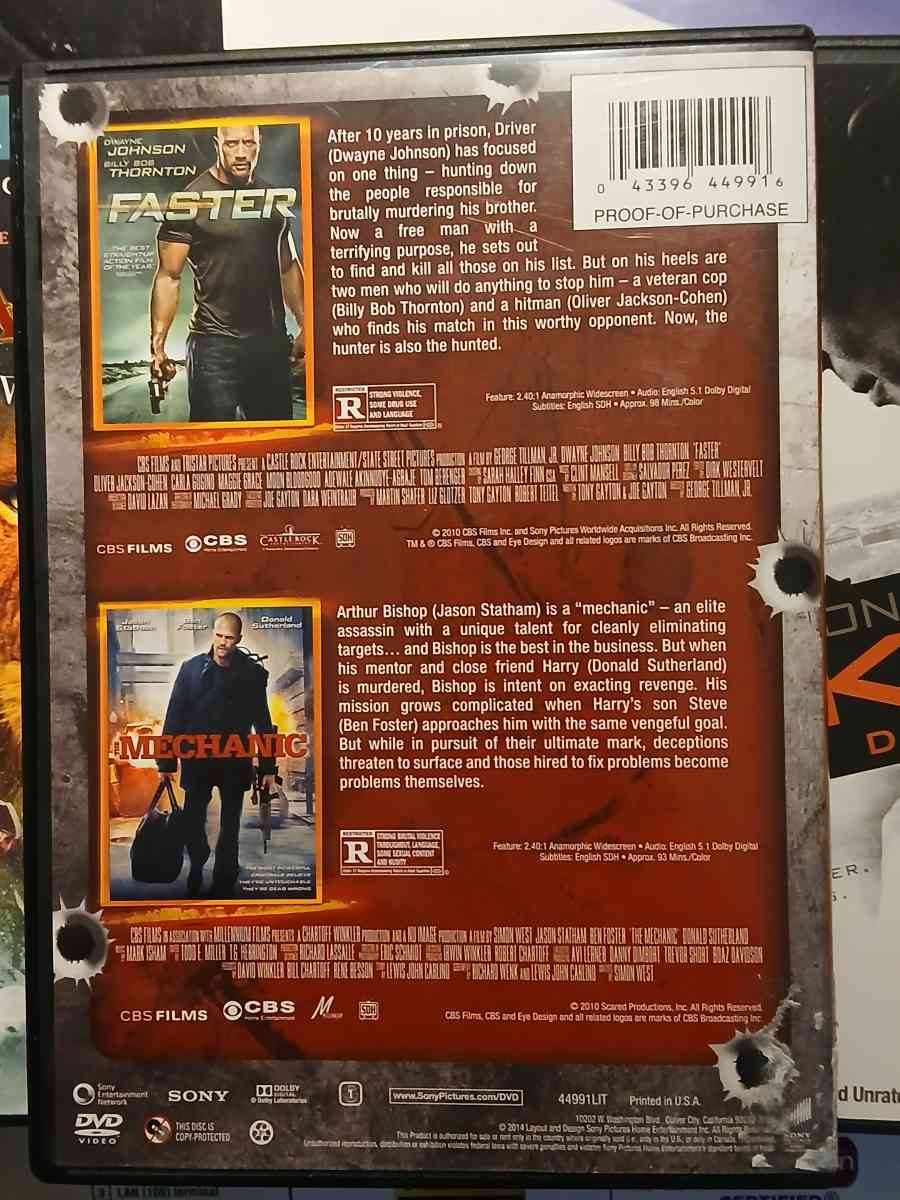 Faster with Dwayne Johnson and The Mechanic with Jason S - Indianapolis, Indiana - FleaMarketBay