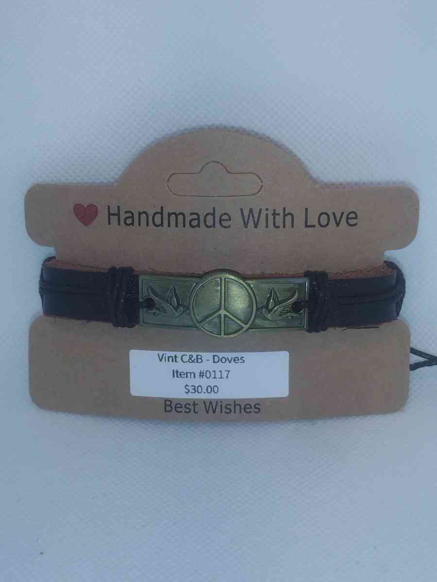 Doves Peace Leather Bracelet VCB - Roanoke, Virginia - FleaMarketBay