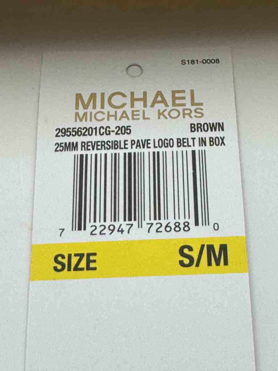 NWT Michael Kors Brown Signature Reversible Pave Logo Belt I - Gallatin, Tennessee - FleaMarketBay