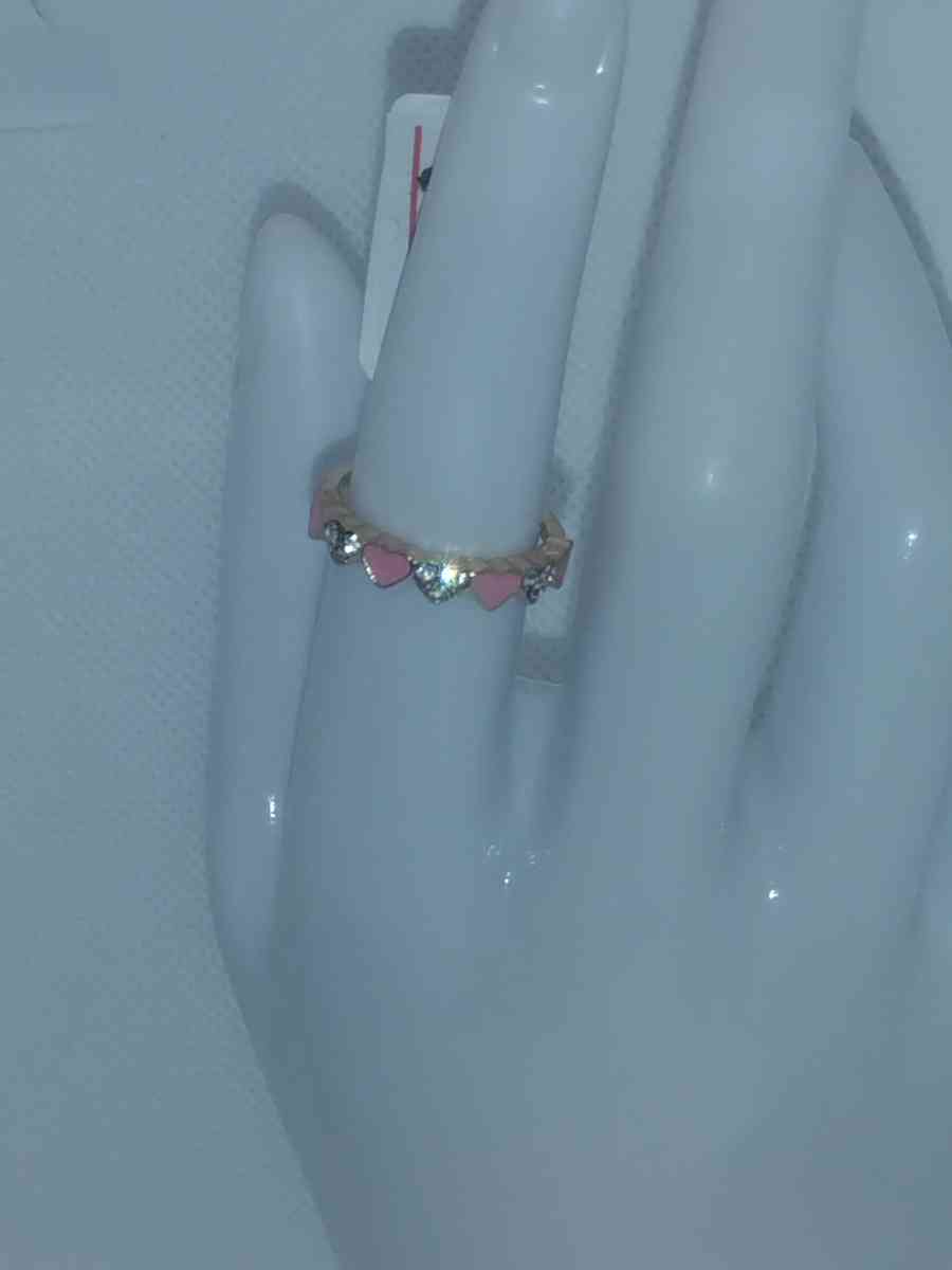 Pink White Hearts Chic Rhinestone Ring - Roanoke, Virginia - FleaMarketBay