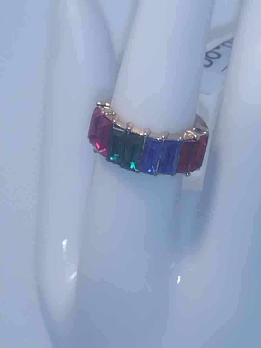 Straight Multicolor Chic Rhinestone Ring - Roanoke, Virginia - FleaMarketBay