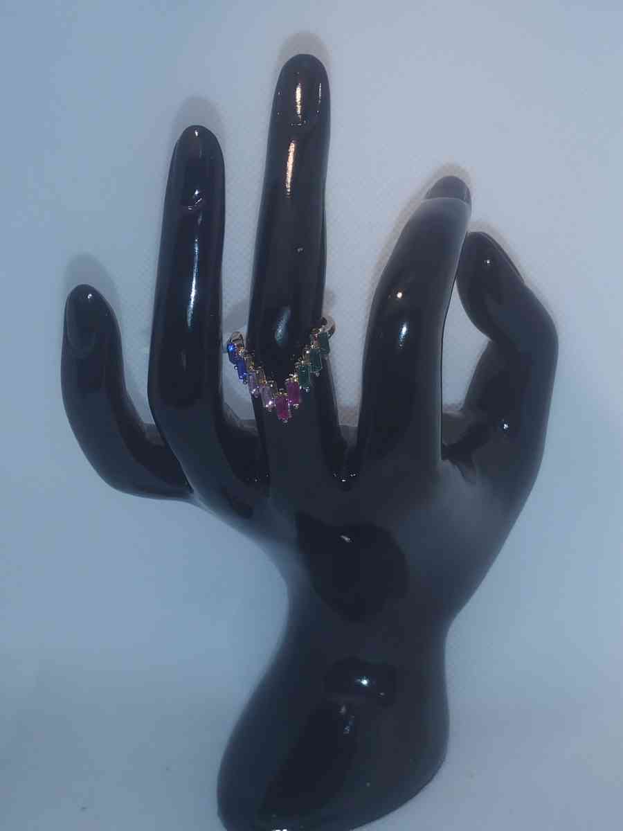 Multi Colored V Shape Chic Rhinestone Ring - Roanoke, Virginia - FleaMarketBay