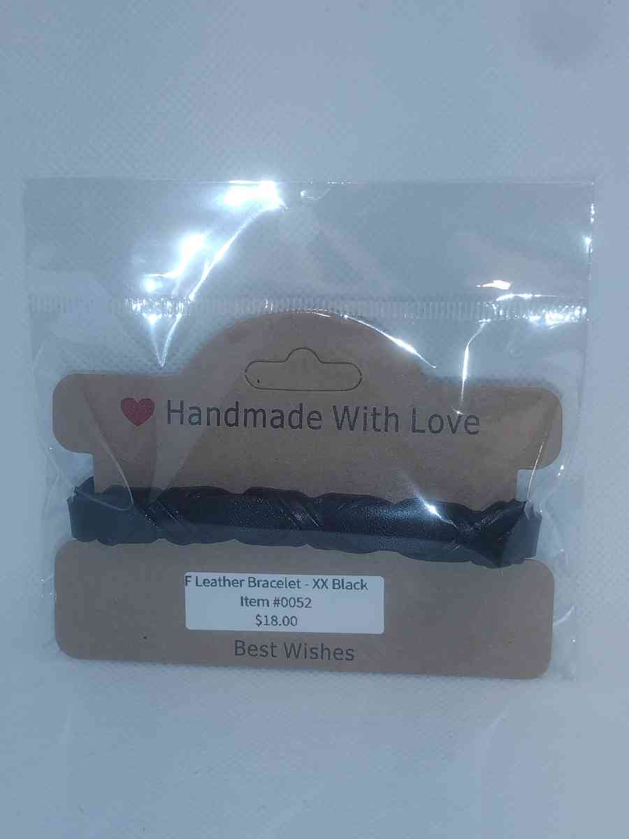 Faux Leather Bracelet criss cross black - Roanoke, Virginia - FleaMarketBay