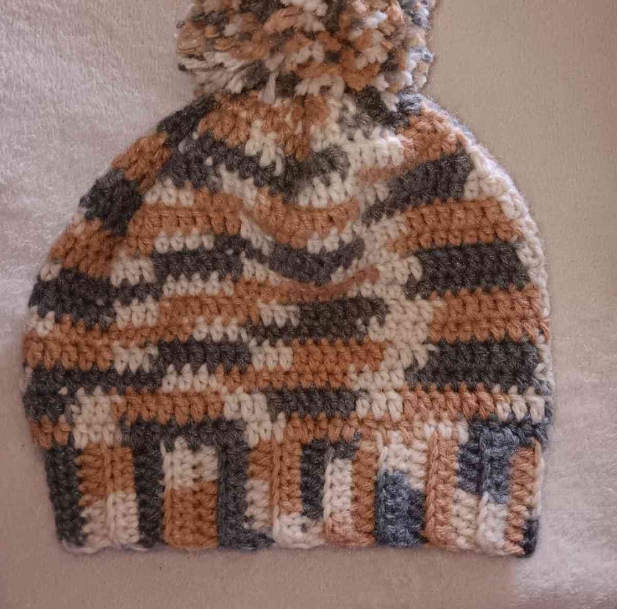 Handmade Crochet Childrens Beanie with Pompom - Nashville, Arkansas - FleaMarketBay
