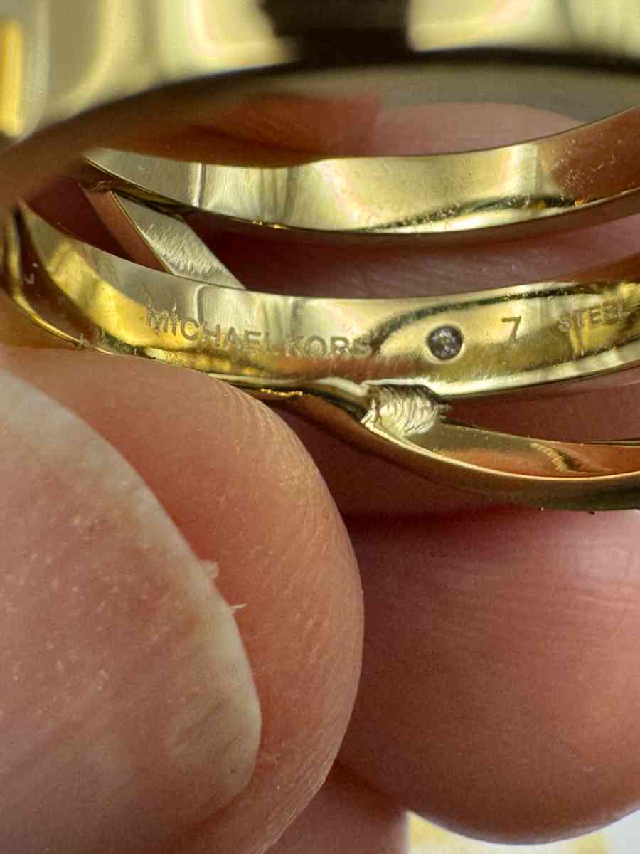 1044HCRA Michael Kors Goldtone Triple Ring Crystals Astro Ri - Gallatin, Tennessee - FleaMarketBay