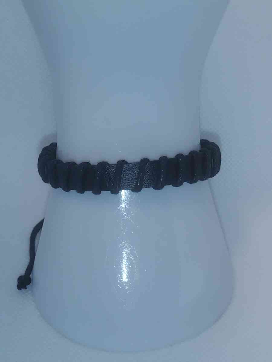Faux Leather Bracelet back stitch black - Roanoke, Virginia - FleaMarketBay