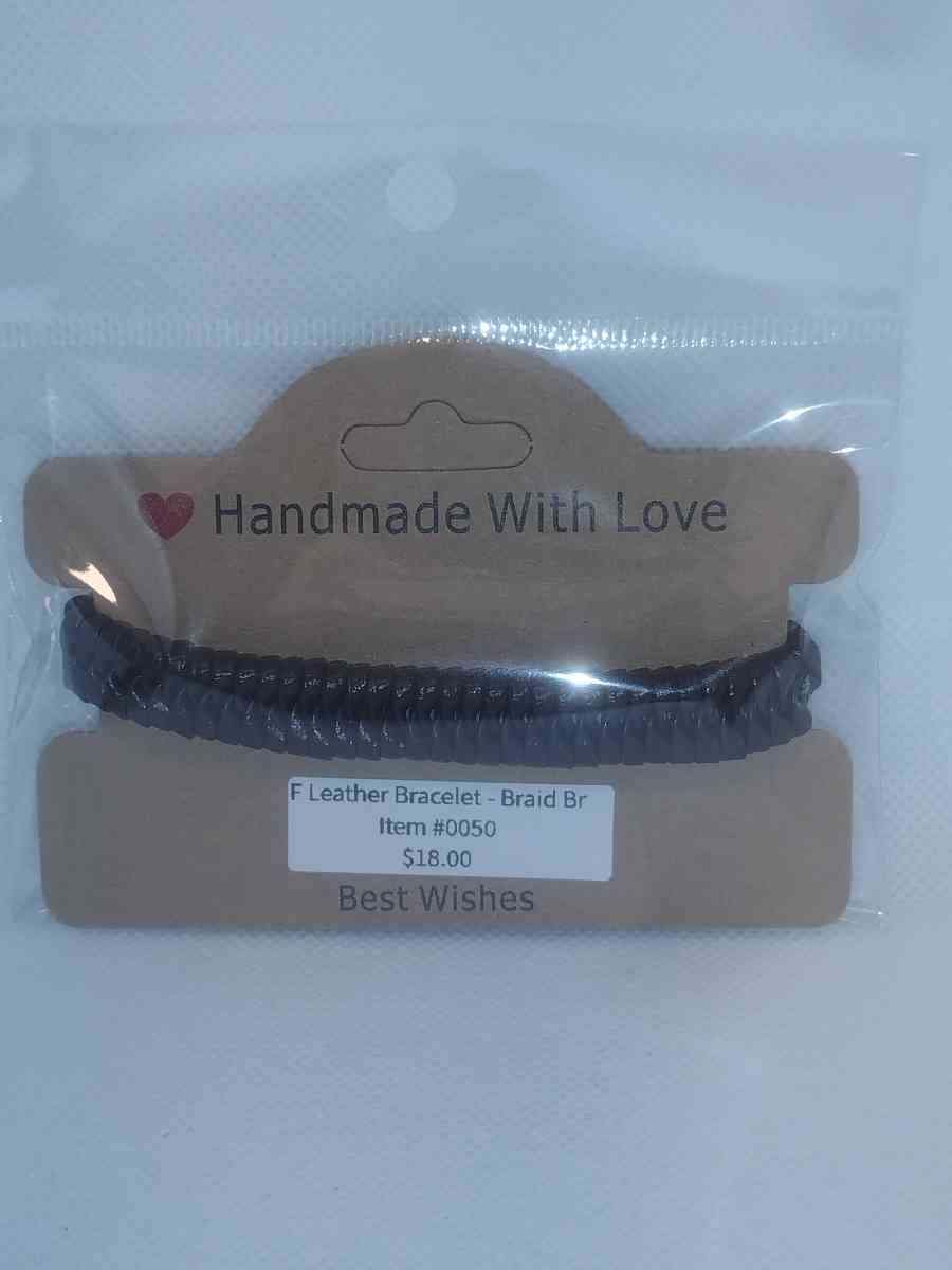Faux Leather Bracelet braided brown - Roanoke, Virginia - FleaMarketBay