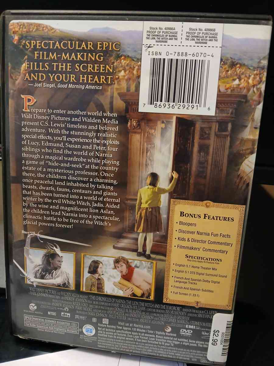 The Chronicles of Narnia DVD - Indianapolis, Indiana - FleaMarketBay
