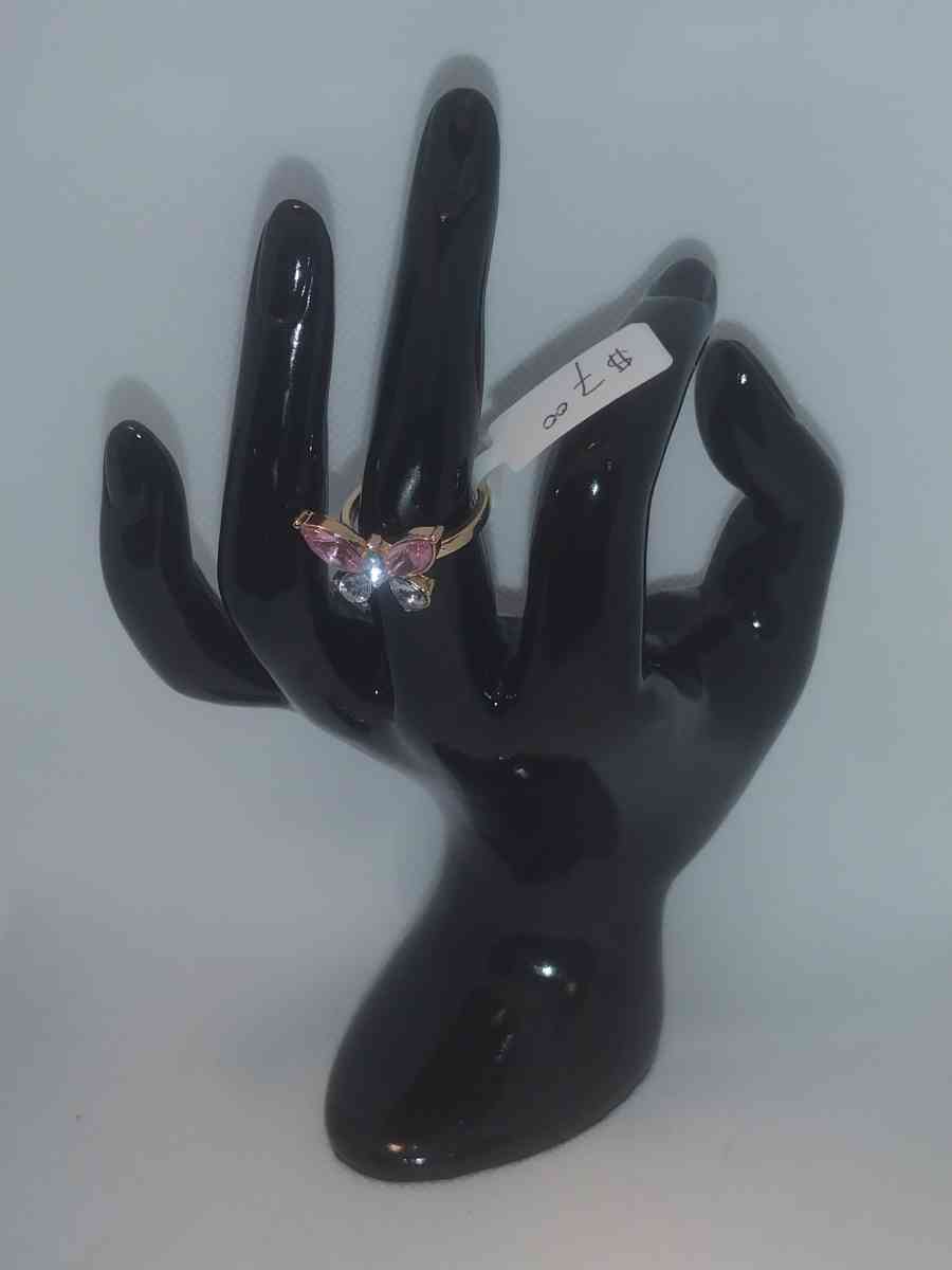 Pink White Butterfly Chic Rhinestone Ring - Roanoke, Virginia - FleaMarketBay