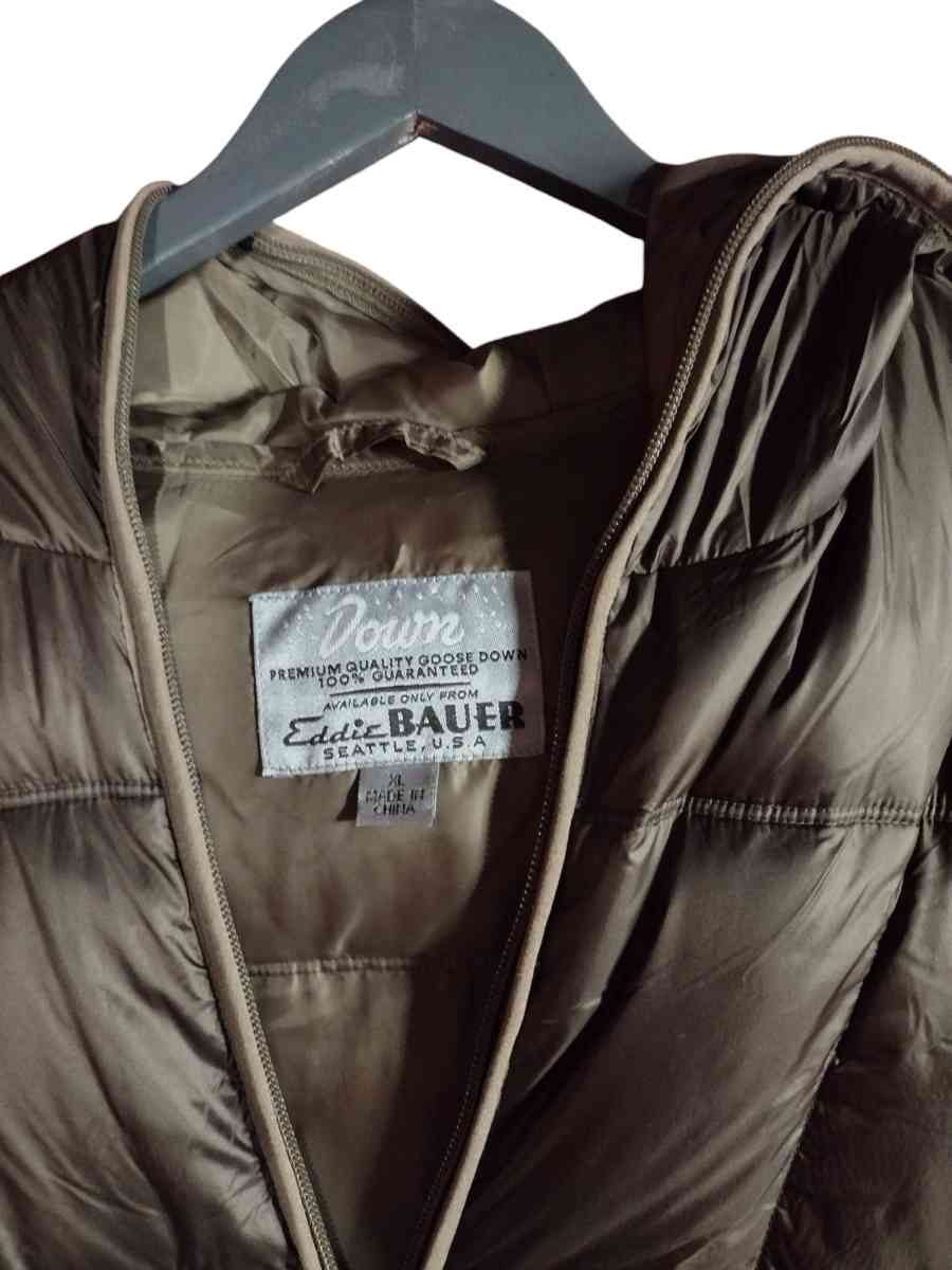 Eddie Bauer brown goose down puffer coat - Saint Louis, Missouri - FleaMarketBay