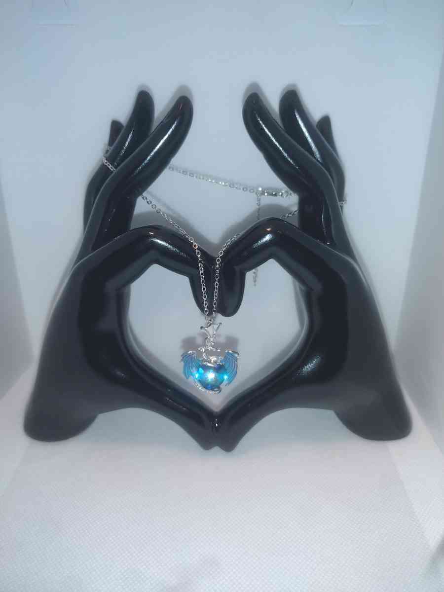 Dragon Heart Rhinestone Necklace Blue - Roanoke, Virginia