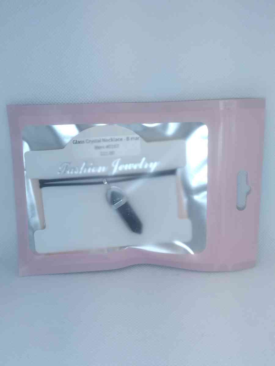 Black Marbled Glass Pendant Necklace - Roanoke, Virginia - FleaMarketBay