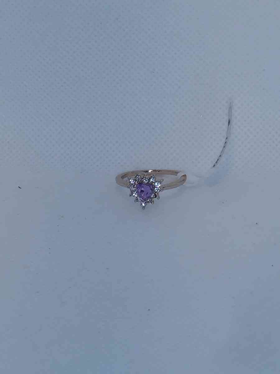 Purple White Heart Chic Rhinestone Ring - Roanoke, Virginia - FleaMarketBay
