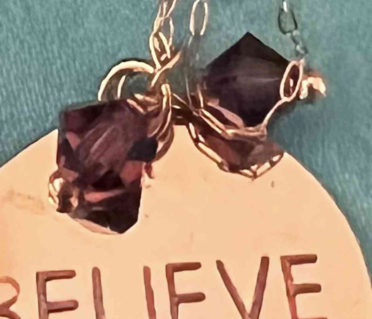 10K Gold Believe Pendant Necklace With Quartz - Phelan, California - FleaMarketBay