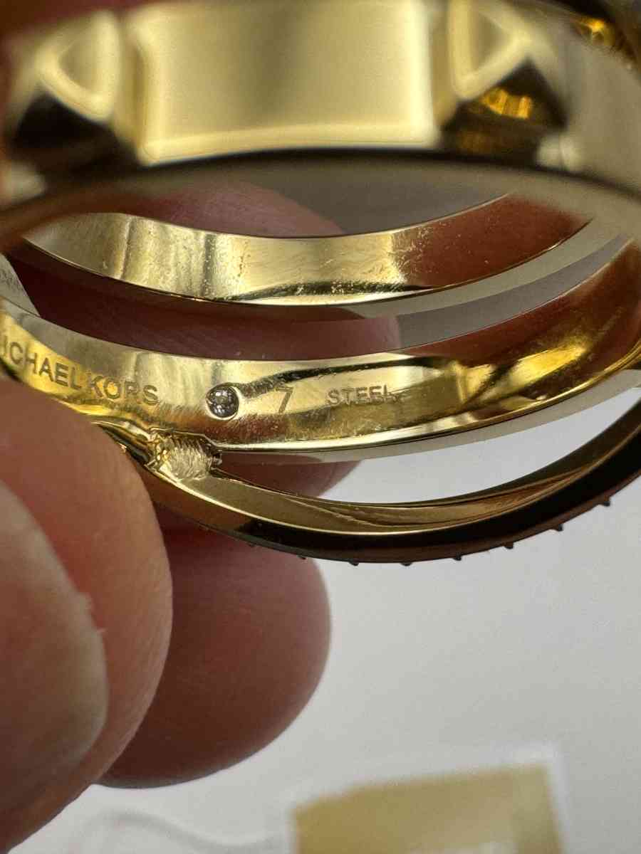 1044HCRA Michael Kors Goldtone Triple Ring Crystals Astro Ri - Gallatin, Tennessee - FleaMarketBay