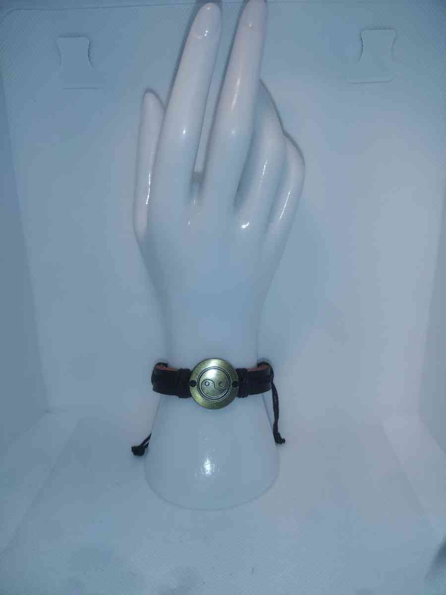 Black Yinyang Leather Bracelet VCB - Roanoke, Virginia