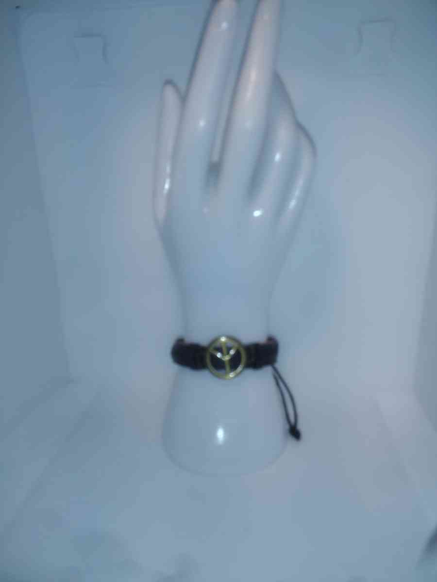 Black Peace Leather Bracelet VCB - Roanoke, Virginia