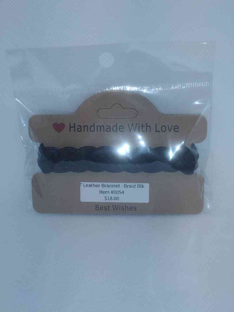 Faux Leather Bracelet braided black - Roanoke, Virginia - FleaMarketBay