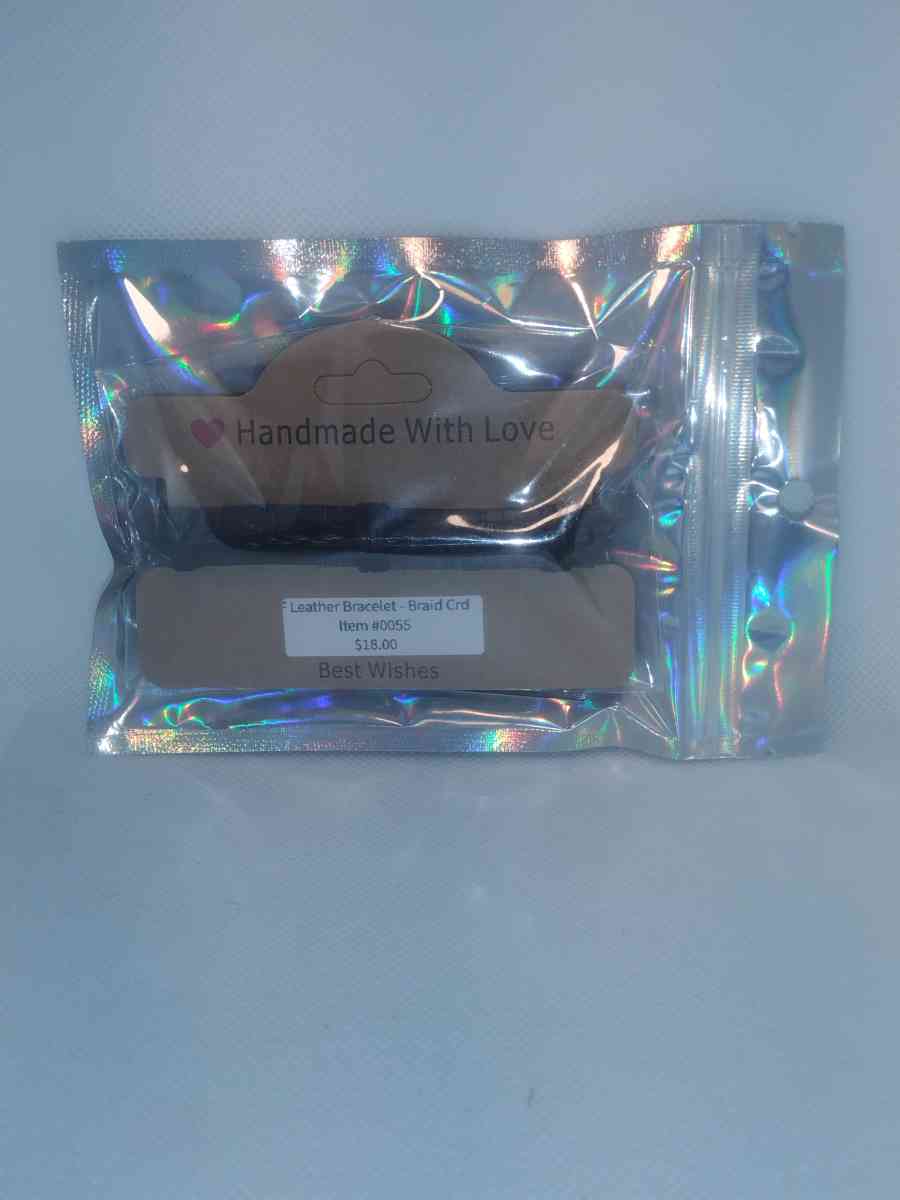 Faux Leather Bracelet braided cord black - Roanoke, Virginia - FleaMarketBay