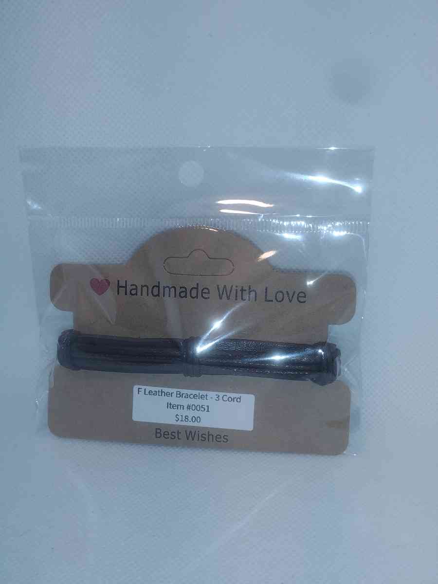 Faux Leather Bracelet 3 Cord Brown - Roanoke, Virginia - FleaMarketBay