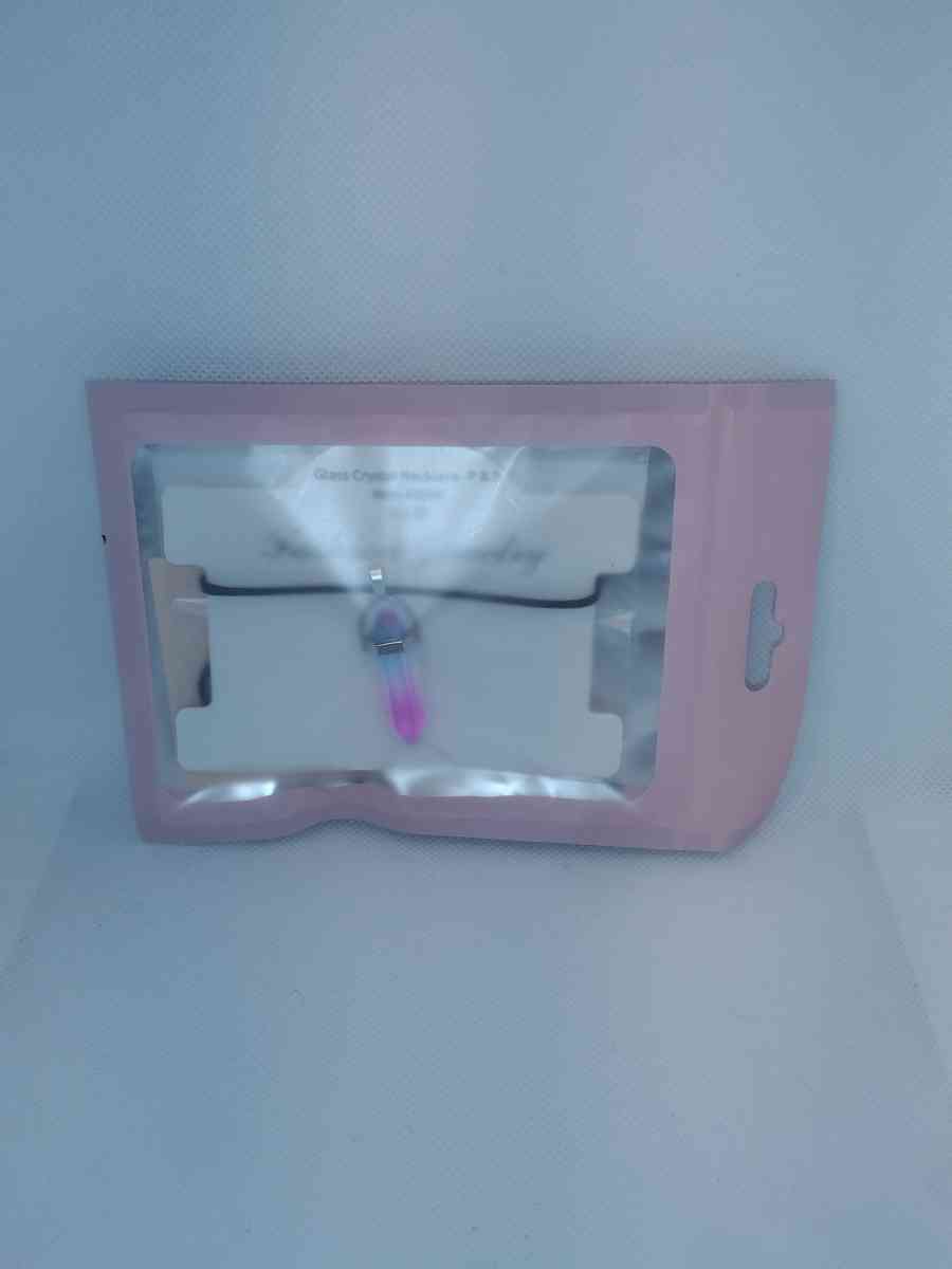 Pink Blue Glass Pendant Necklace - Roanoke, Virginia - FleaMarketBay