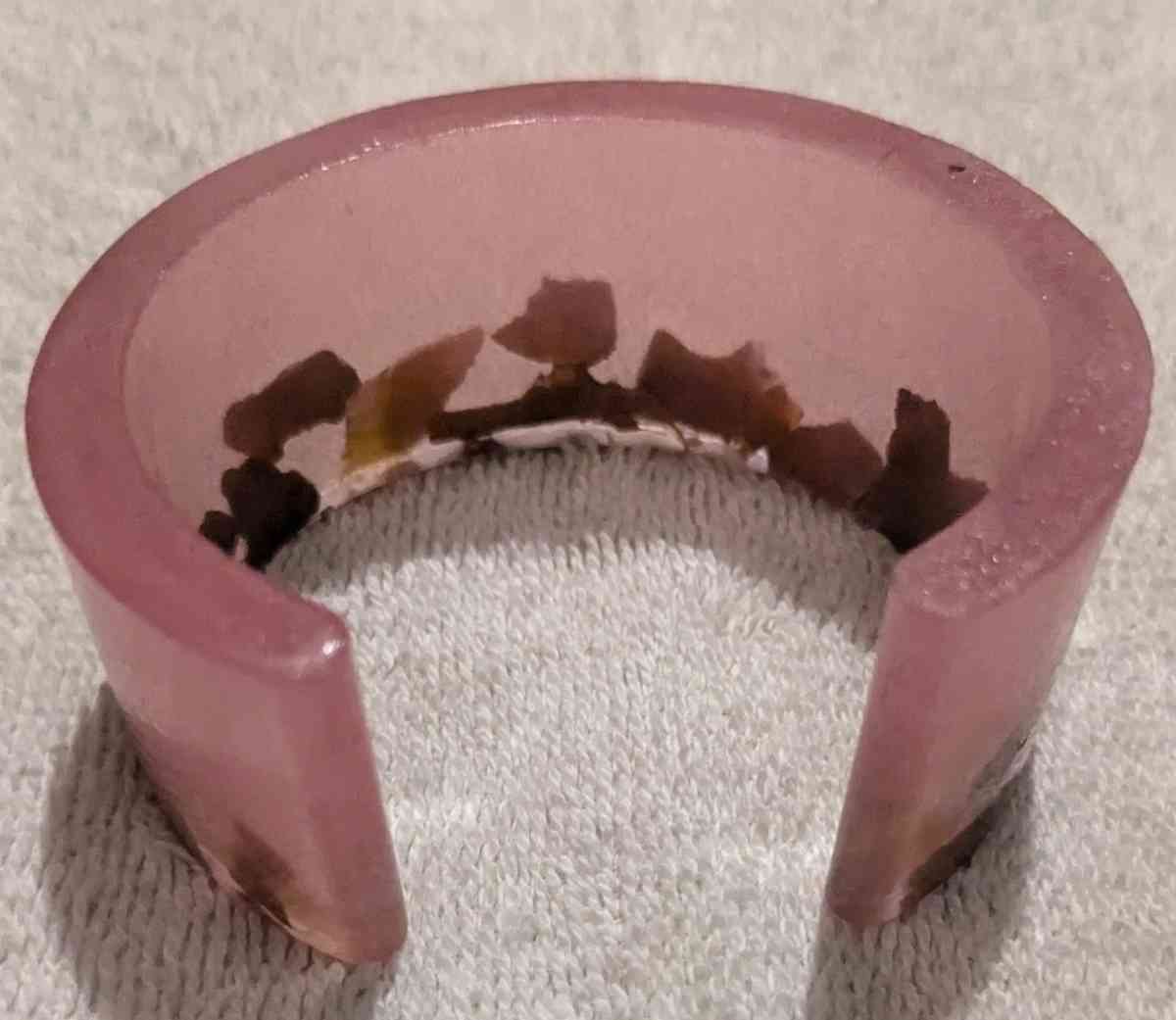 Pink Petrified Wood Cuff Bracelet - Calhan, Colorado - FleaMarketBay