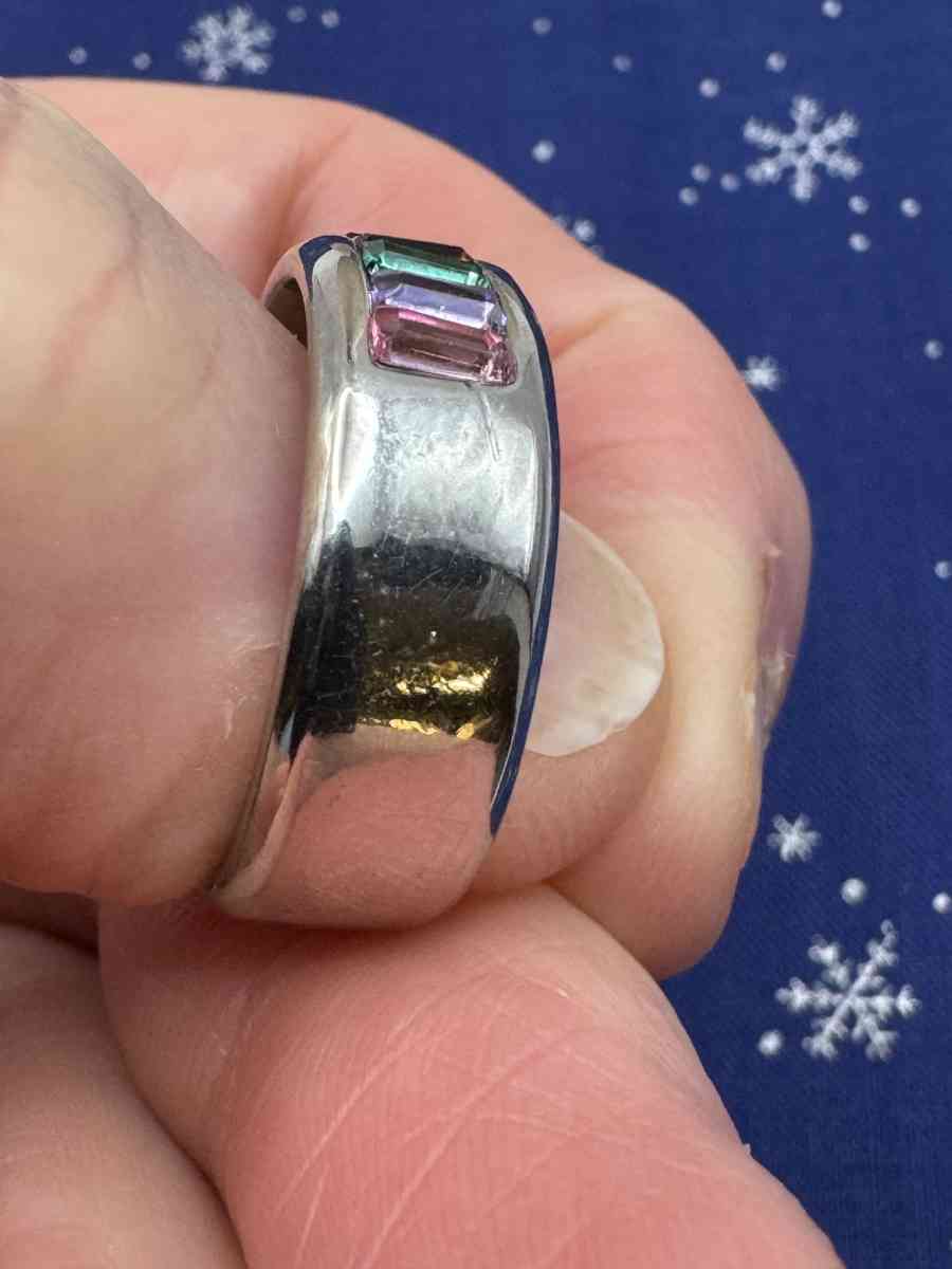 2016 New Stainless Steel  Silver Band Shiny Rhinestones  Rin - Gallatin, Tennessee - FleaMarketBay