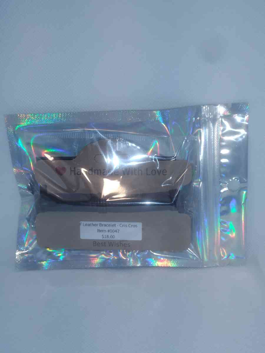 Faux Leather Bracelet criss cross brown - Roanoke, Virginia - FleaMarketBay