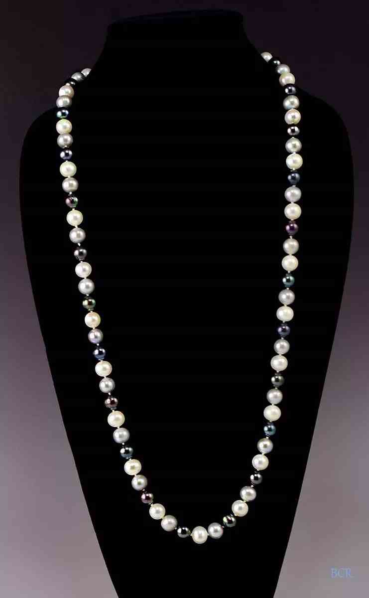 Pearl Necklace black white and gray pearls - Fruitland Park, Florida - FleaMarketBay