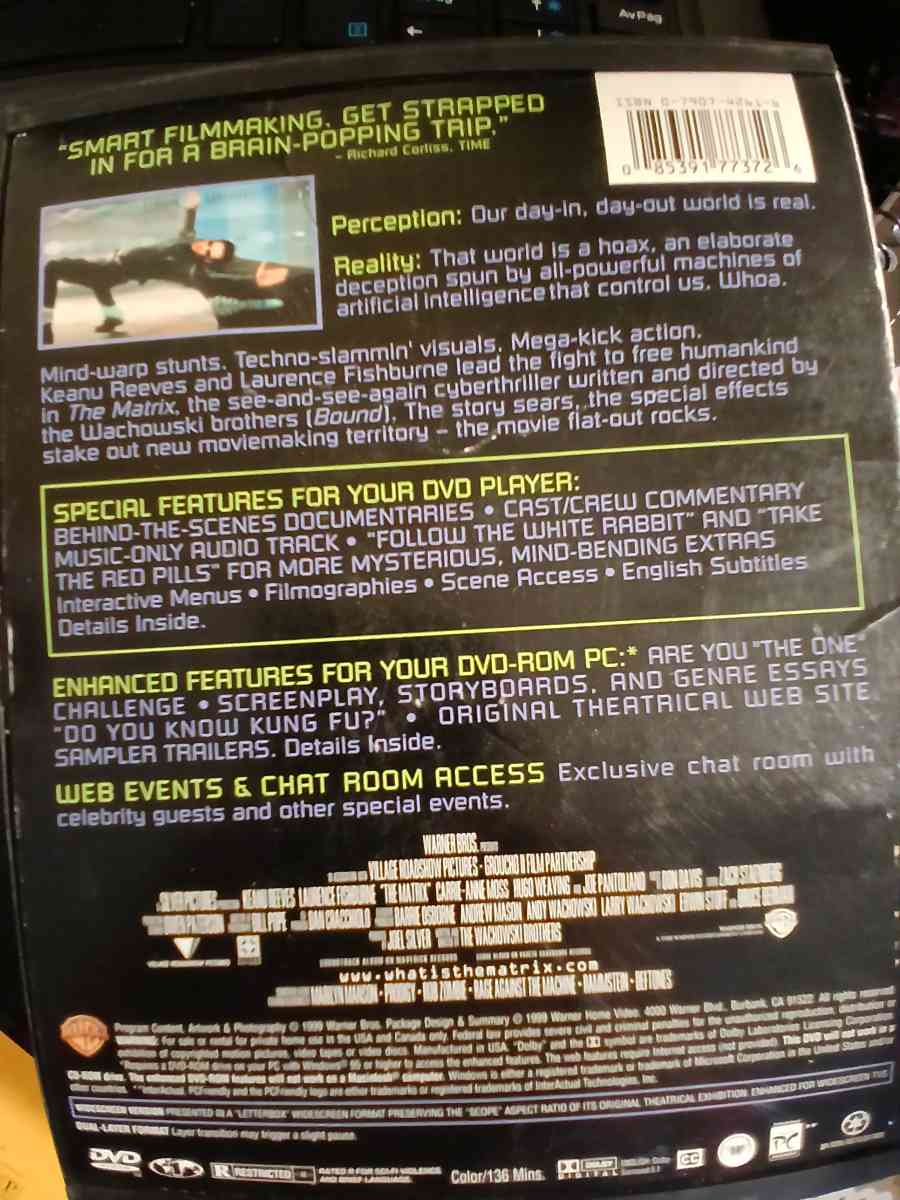 Matrix DVD with Keanu Reeves - Indianapolis, Indiana - FleaMarketBay