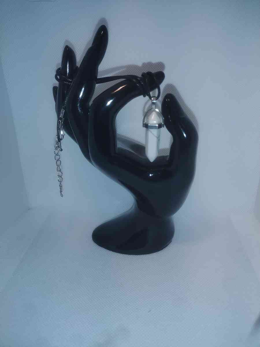 White Marbled Glass Pendant Necklace - Roanoke, Virginia