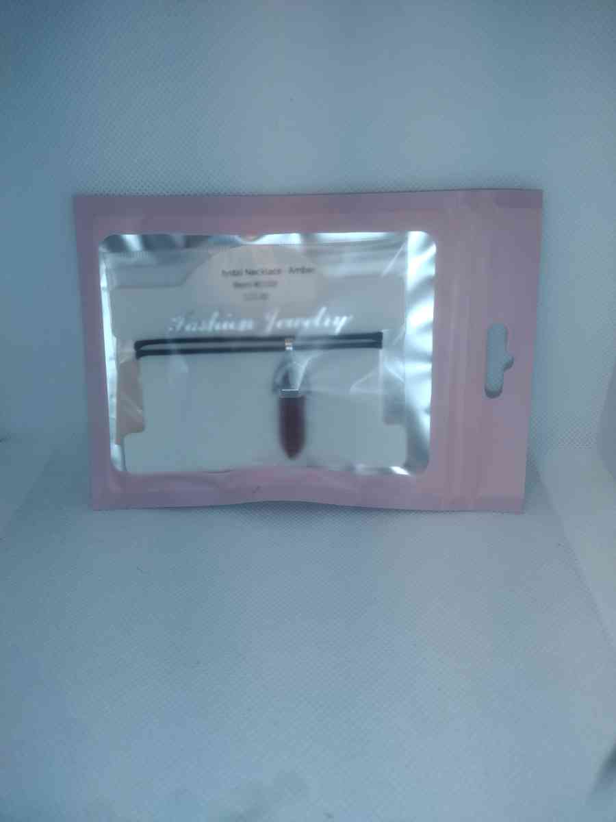 Amber Colored Glass Pendant Necklace - Roanoke, Virginia - FleaMarketBay