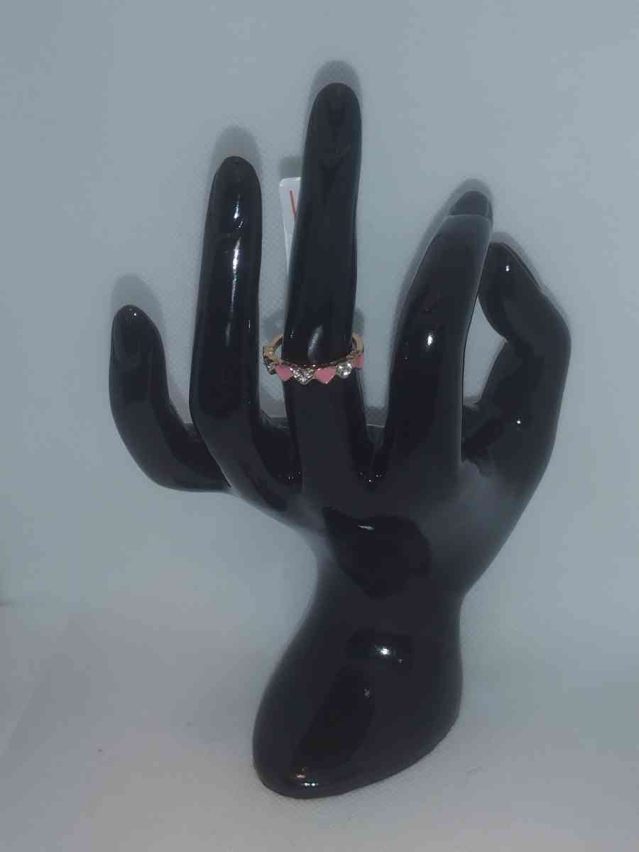 Pink White Hearts Chic Rhinestone Ring - Roanoke, Virginia - FleaMarketBay