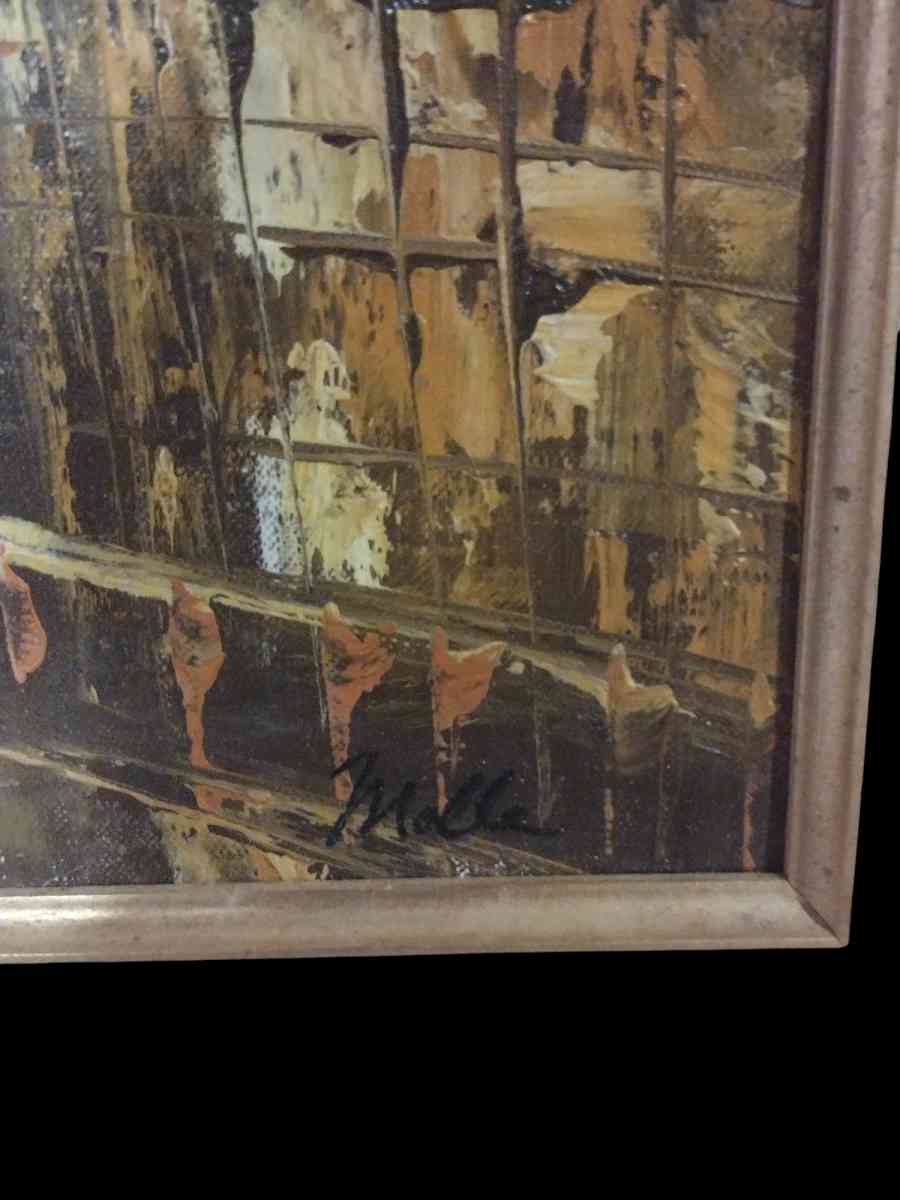 antique oil painting depicting Paris - Saint Louis, Missouri - FleaMarketBay