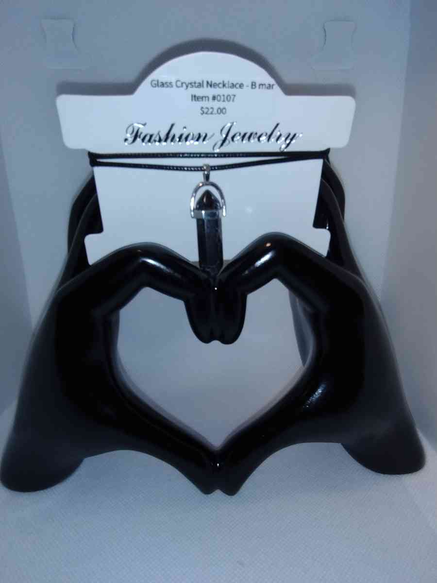 Black Marbled Glass Pendant Necklace - Roanoke, Virginia - FleaMarketBay