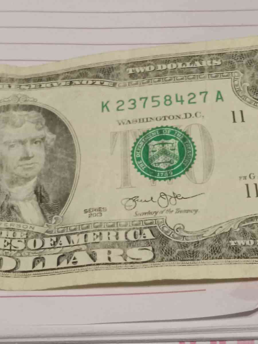 2 dollar bill - Brentwood, California - FleaMarketBay