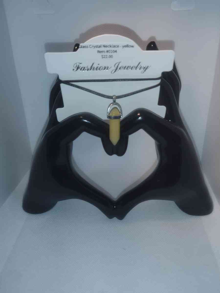 Yellow Topaz Glass Pendant Necklace - Roanoke, Virginia - FleaMarketBay