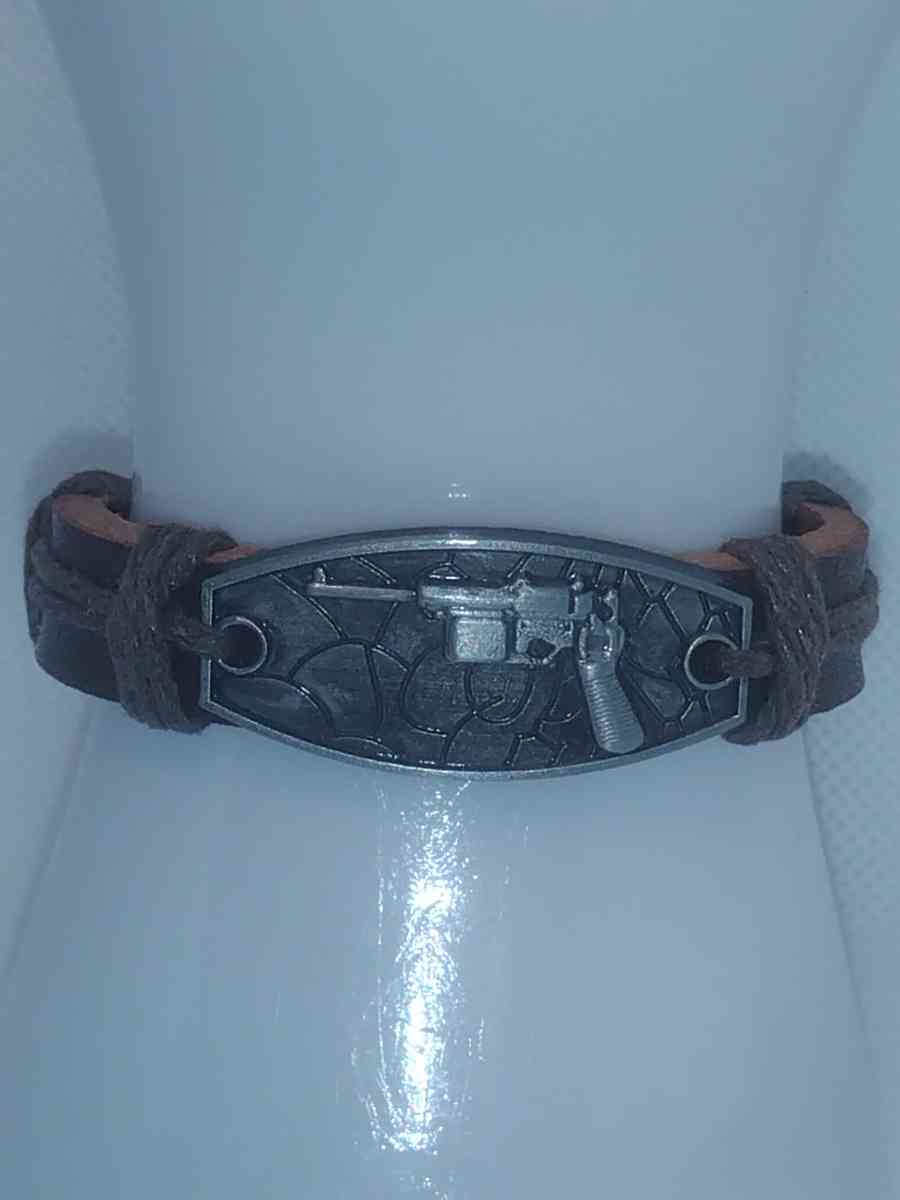 Brown Pistol Leather Bracelet VCB - Roanoke, Virginia - FleaMarketBay