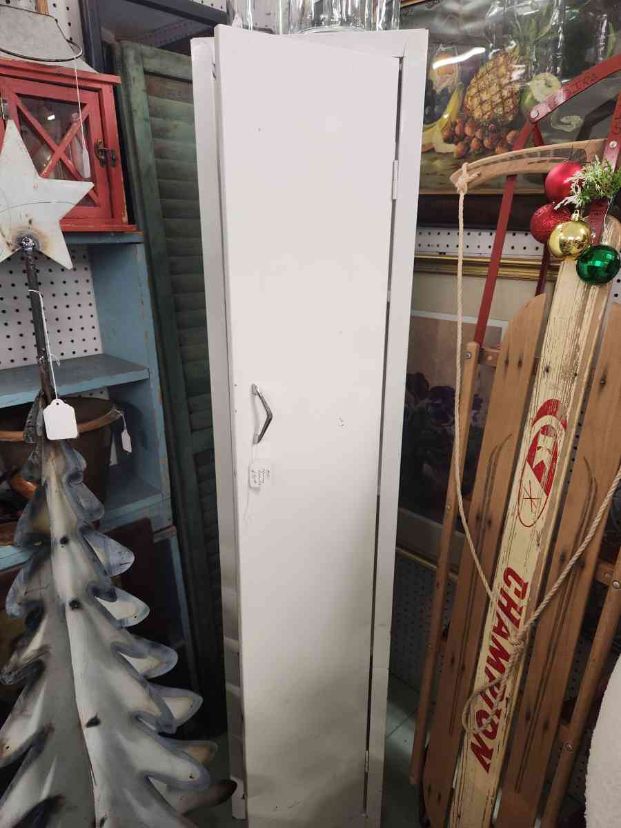 White metal chimney cabinet in great condition