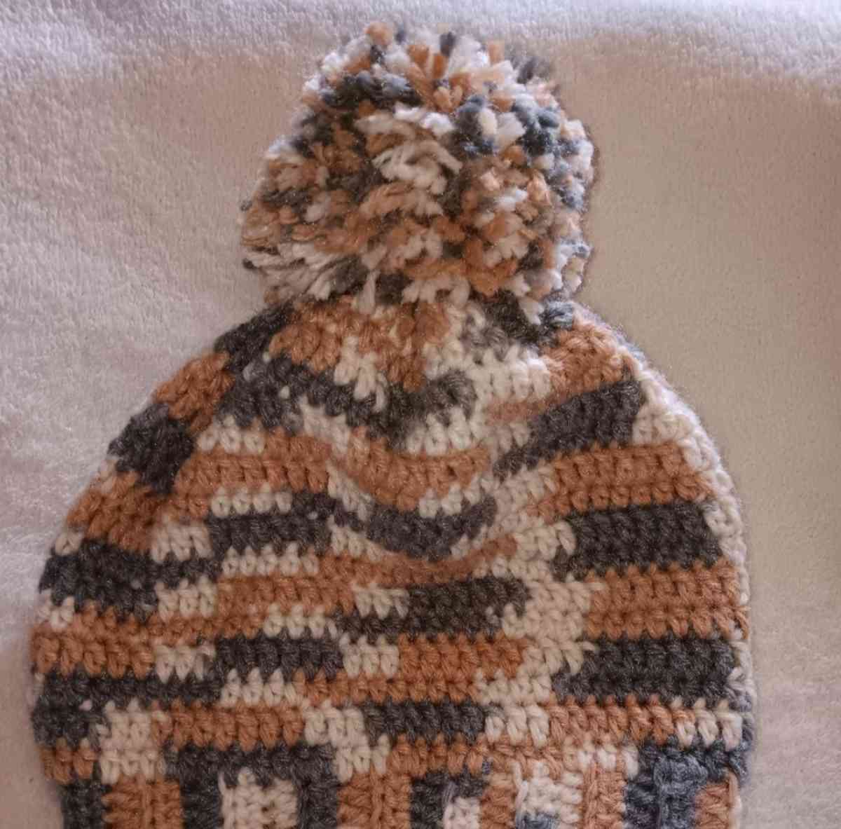 Handmade Crochet Childrens Beanie with Pompom - Nashville, Arkansas - FleaMarketBay