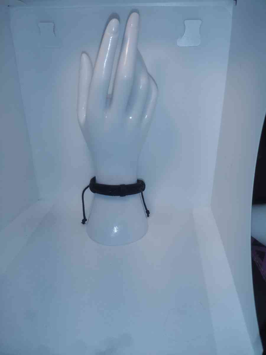 Faux Leather Bracelet braided cord black - Roanoke, Virginia - FleaMarketBay