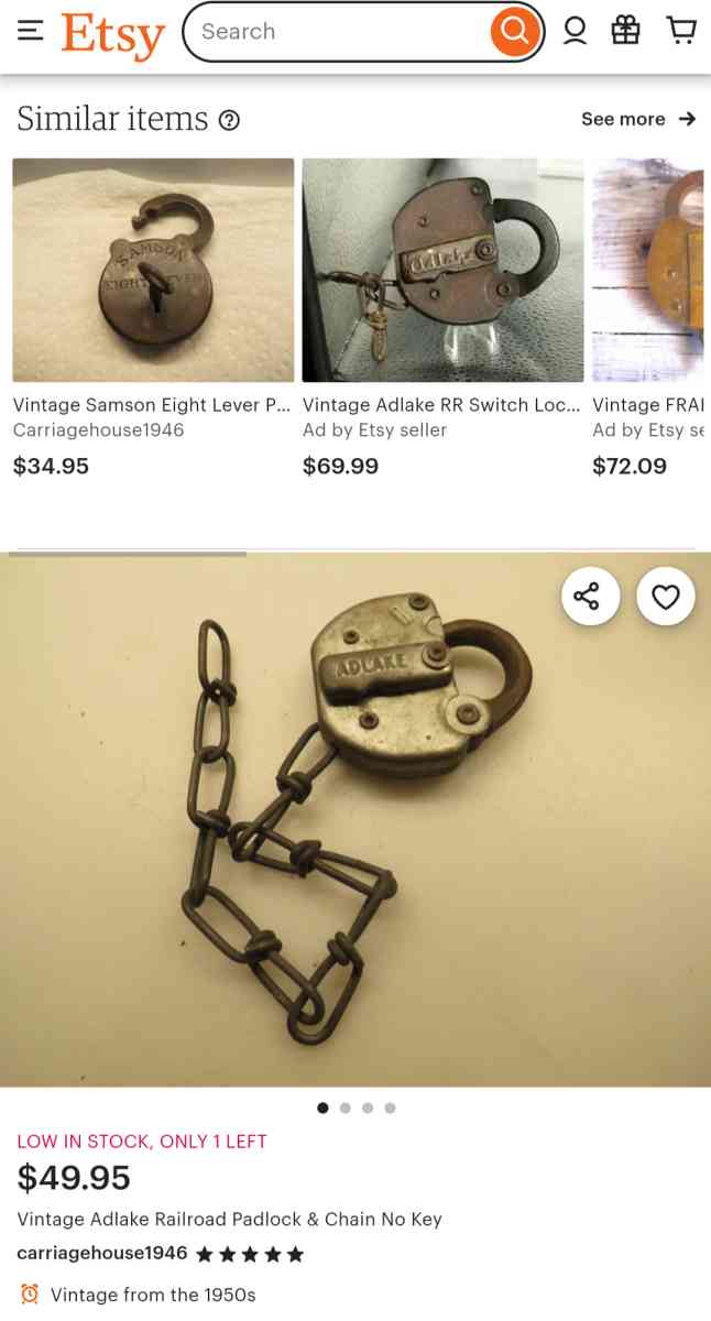 vintage Adlake railroad lock - Colorado Springs, Colorado - FleaMarketBay