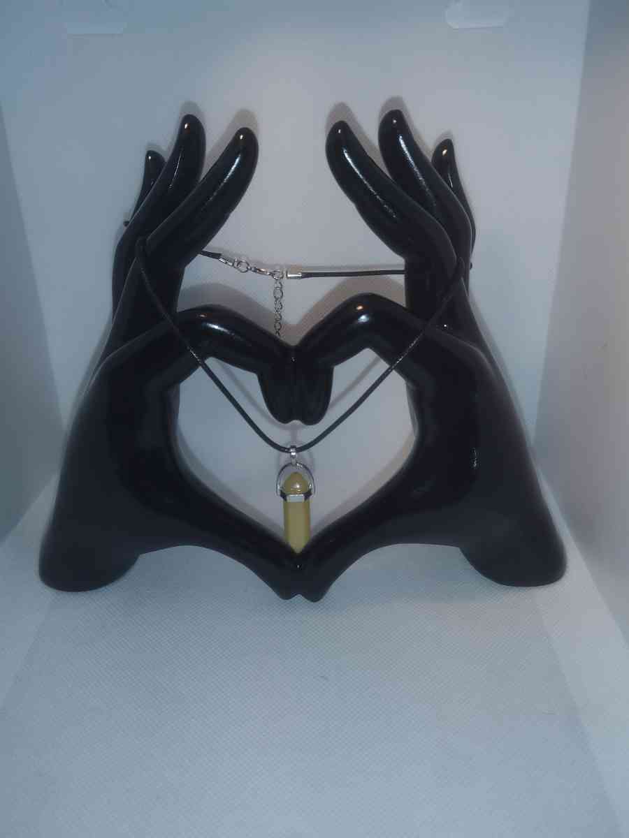 Yellow Topaz Glass Pendant Necklace - Roanoke, Virginia - FleaMarketBay