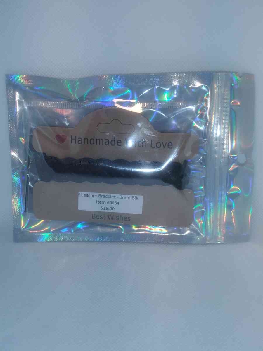 Faux Leather Bracelet braided black - Roanoke, Virginia - FleaMarketBay