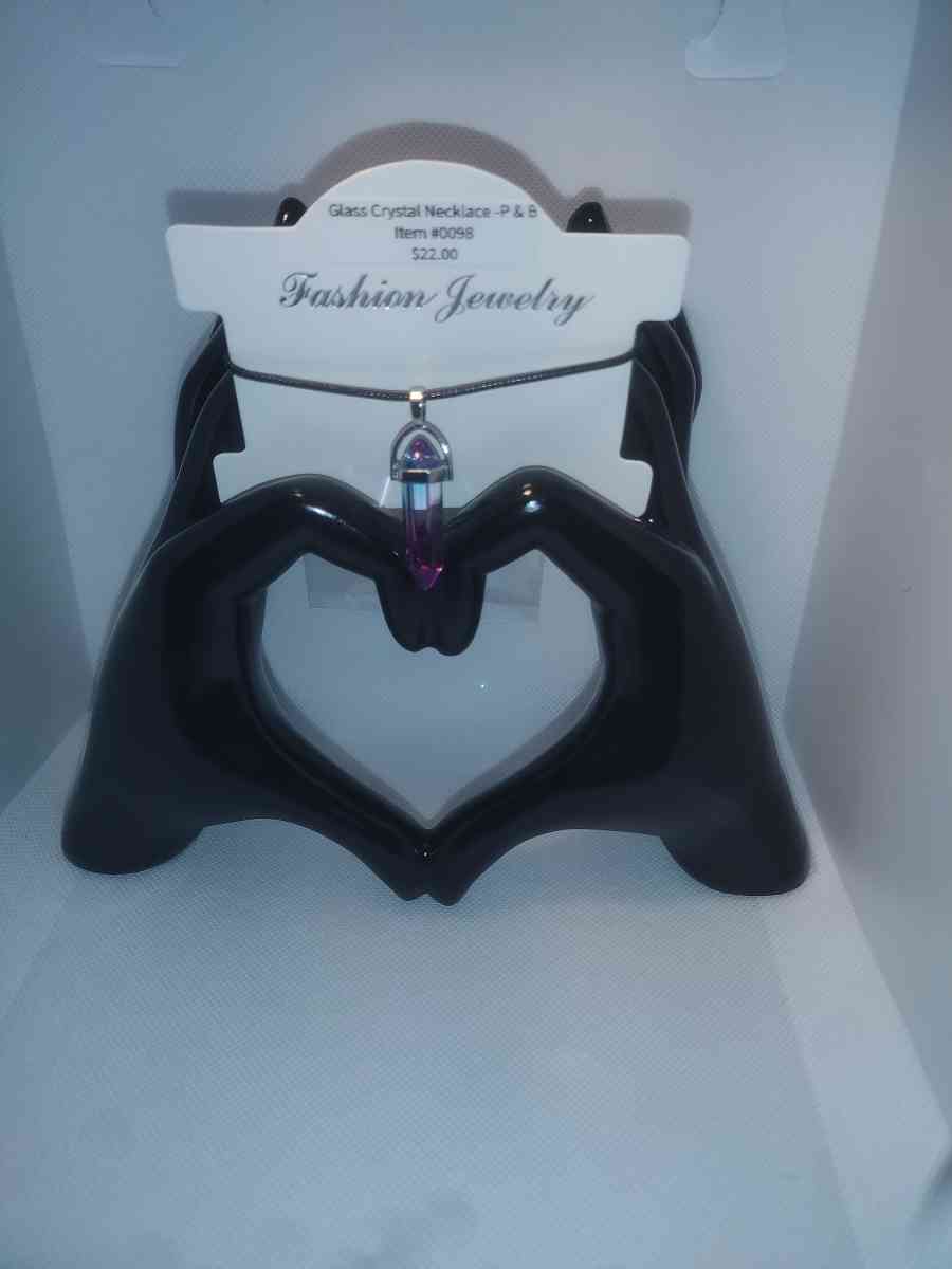 Pink Blue Glass Pendant Necklace - Roanoke, Virginia - FleaMarketBay