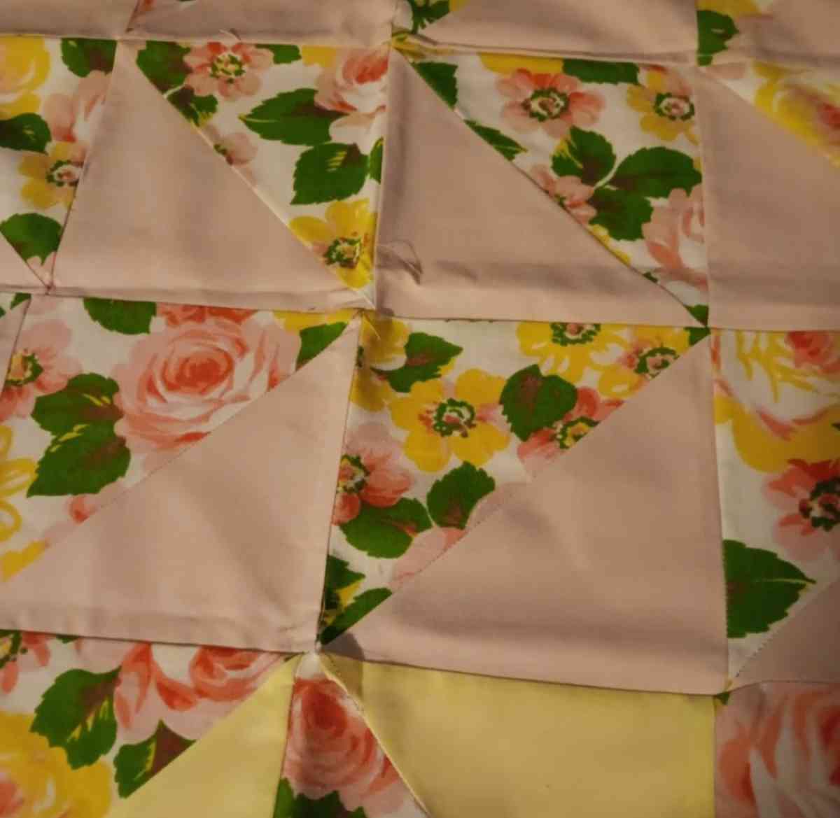 Handmade Quilted Table Topper Yellow Pink - Nashville, Arkansas - FleaMarketBay